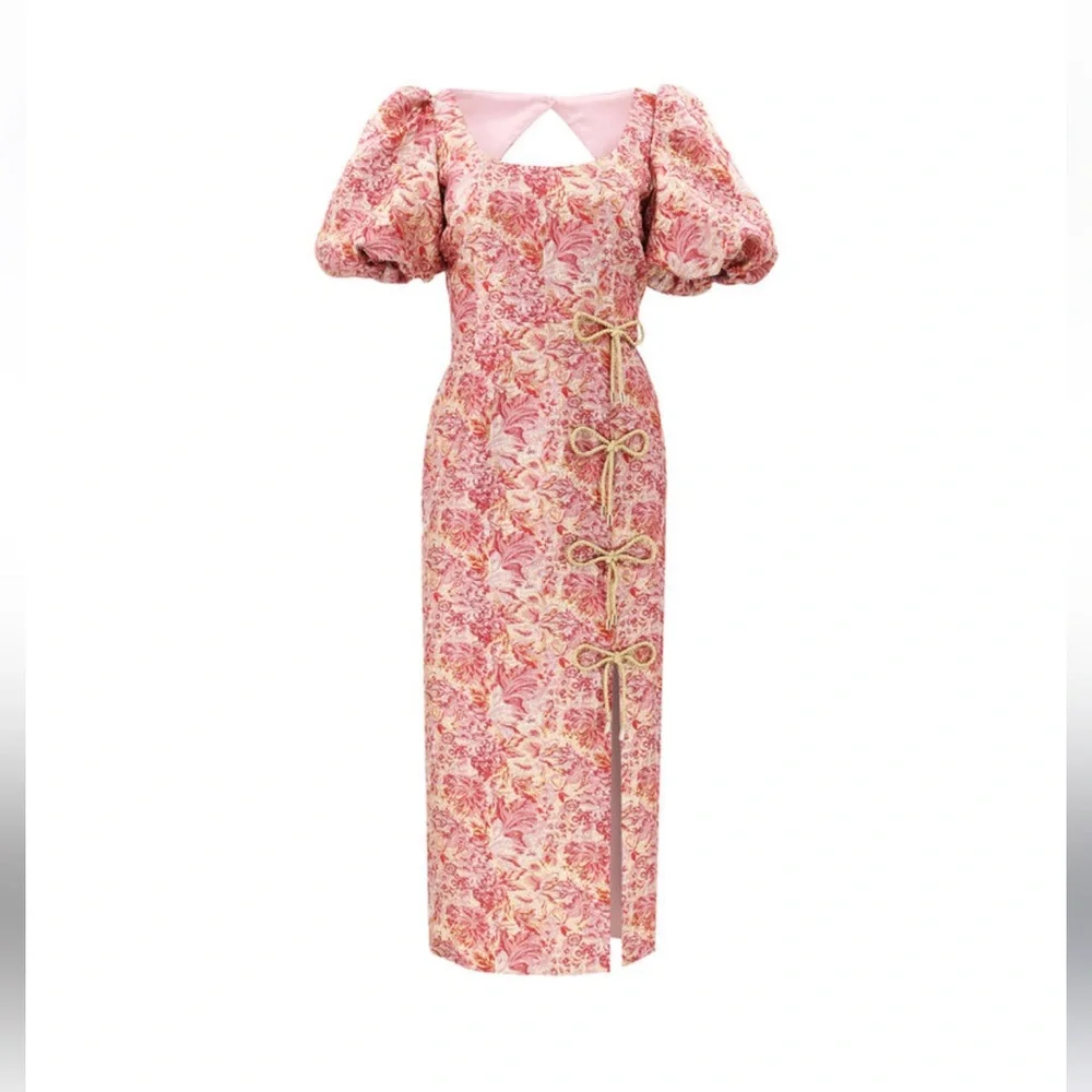 NWT MESTIZA NEW YORK Pia Jacquard Midi Dress - Picture 4 of 7